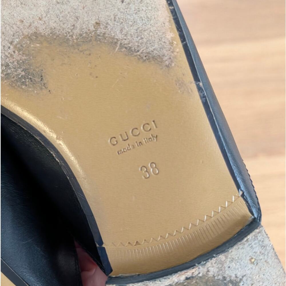 Gucci Princetown Leather Mule Loafer Slipper Womens EU 38/US 8 Black Italy Flat - Picture 7 of 12